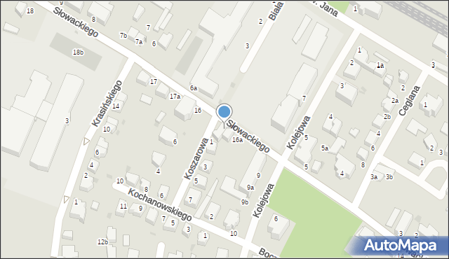 Bierutów, Słowackiego Juliusza, 16b, mapa Bierutów