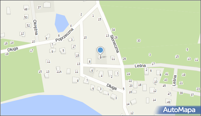 Bieszkowice, Słoneczna, 9, mapa Bieszkowice