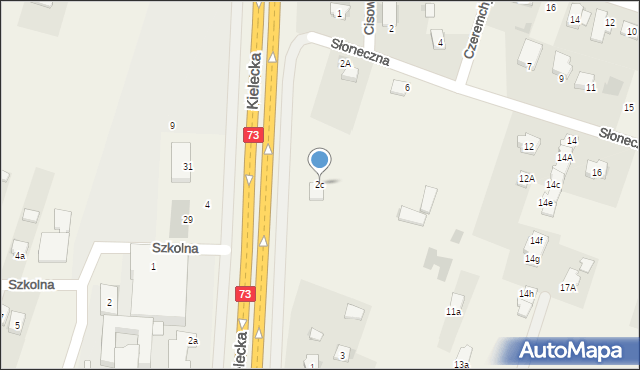 Bilcza, Słoneczna, 2c, mapa Bilcza