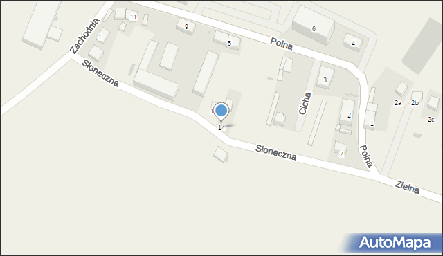 Biskupice Podgórne, Słoneczna, 14, mapa Biskupice Podgórne