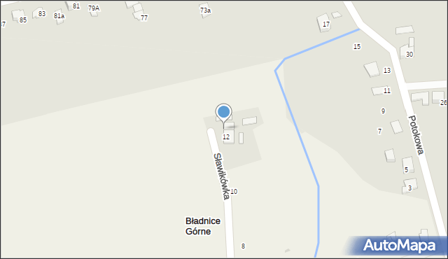 Bładnice Górne, Sławikówka, 14, mapa Bładnice Górne