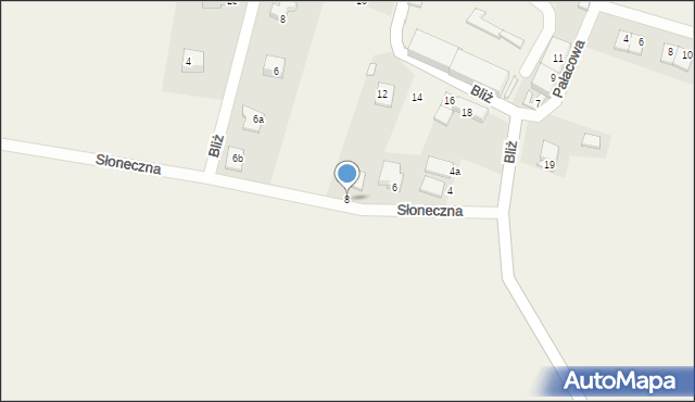 Bliż, Słoneczna, 8, mapa Bliż