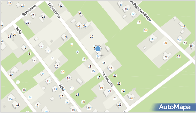 Blok Dobryszyce, Słoneczna, 14, mapa Blok Dobryszyce