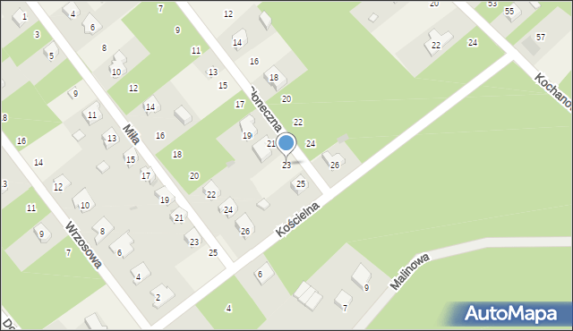 Blok Dobryszyce, Słoneczna, 23, mapa Blok Dobryszyce