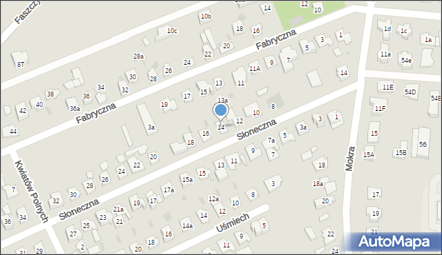 Błonie, Słoneczna, 14, mapa Błonie