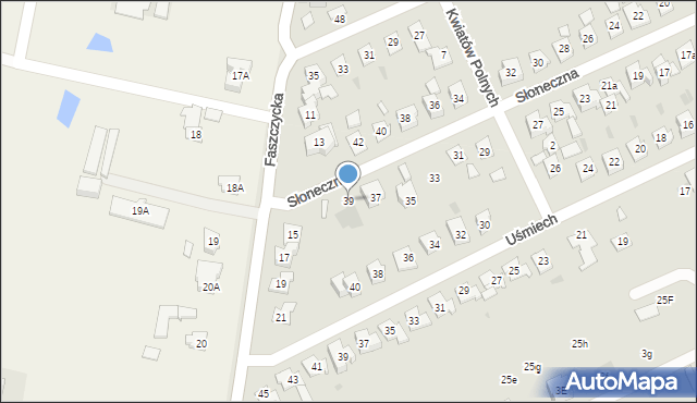 Błonie, Słoneczna, 39, mapa Błonie