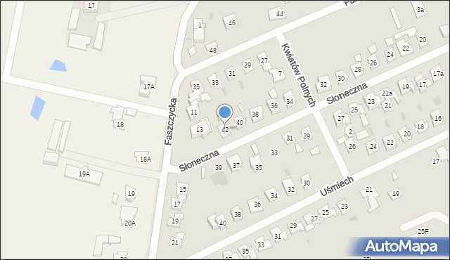 Błonie, Słoneczna, 42, mapa Błonie