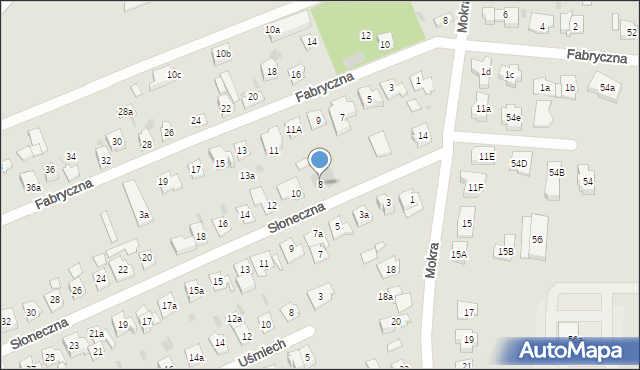 Błonie, Słoneczna, 8, mapa Błonie