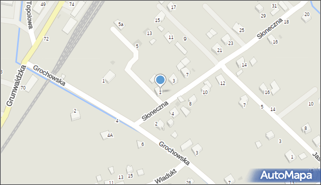 Bobowa, Słoneczna, 1, mapa Bobowa