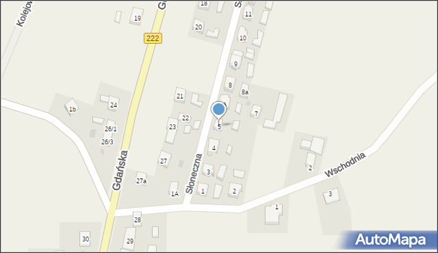 Bobowo, Słoneczna, 5, mapa Bobowo