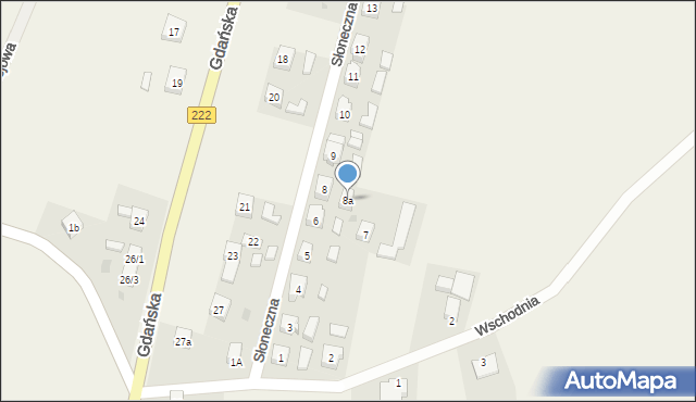 Bobowo, Słoneczna, 8a, mapa Bobowo