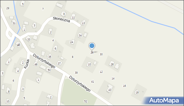 Bóbrka, Słoneczna, 26, mapa Bóbrka