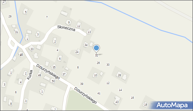 Bóbrka, Słoneczna, 32, mapa Bóbrka