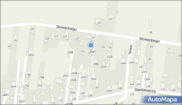 Bobrowniki, Słowackiego Juliusza, 107A, mapa Bobrowniki