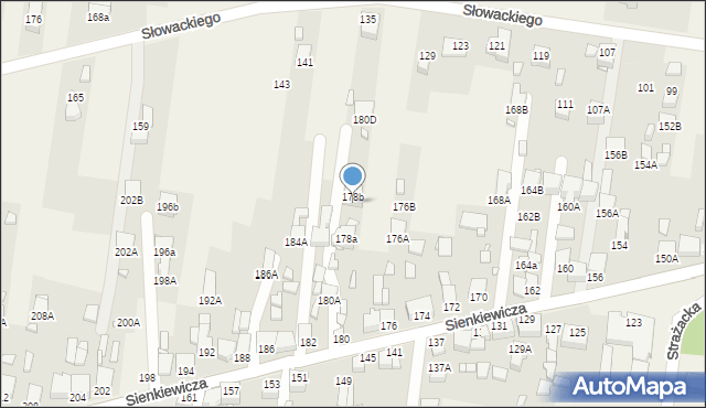 Bobrowniki, Słowackiego Juliusza, 180c, mapa Bobrowniki