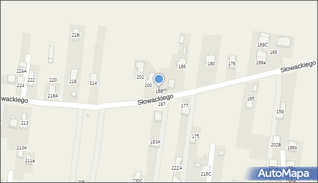 Bobrowniki, Słowackiego Juliusza, 188, mapa Bobrowniki
