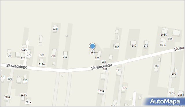 Bobrowniki, Słowackiego Juliusza, 202, mapa Bobrowniki