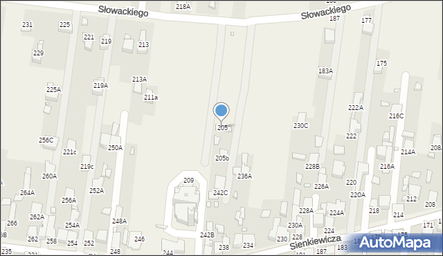 Bobrowniki, Słowackiego Juliusza, 205, mapa Bobrowniki