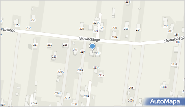 Bobrowniki, Słowackiego Juliusza, 215, mapa Bobrowniki