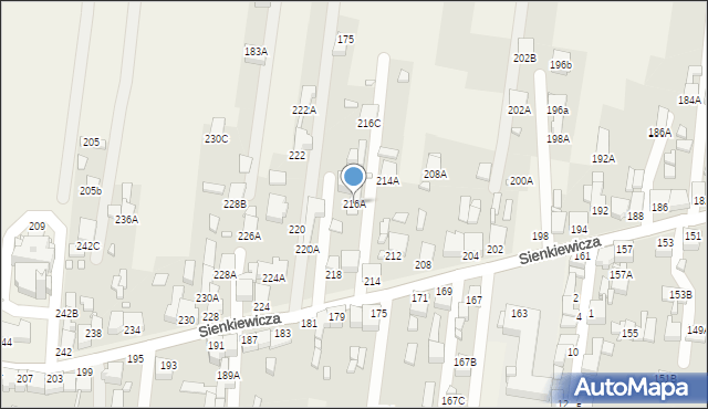Bobrowniki, Słowackiego Juliusza, 216a, mapa Bobrowniki