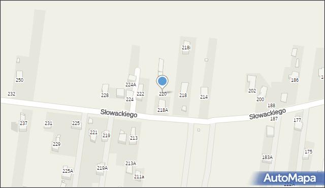 Bobrowniki, Słowackiego Juliusza, 220, mapa Bobrowniki