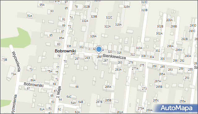 Bobrowniki, Słowackiego Juliusza, 289, mapa Bobrowniki