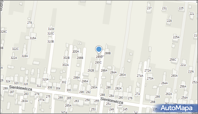 Bobrowniki, Słowackiego Juliusza, 290d, mapa Bobrowniki