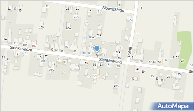 Bobrowniki, Słowackiego Juliusza, 76, mapa Bobrowniki