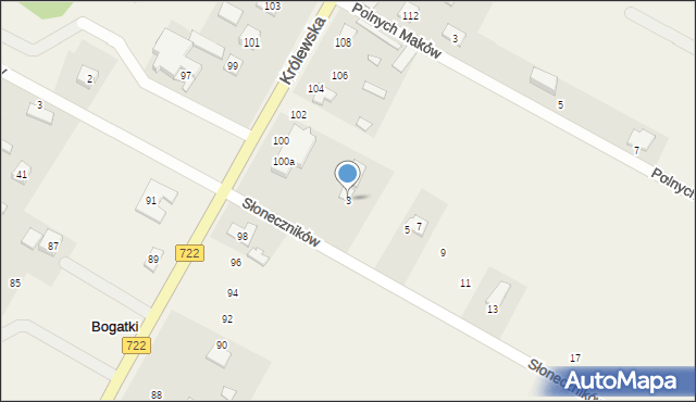 Bogatki, Słoneczników, 3, mapa Bogatki