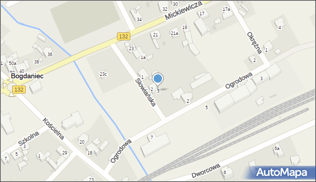 Bogdaniec, Słowiańska, 3, mapa Bogdaniec