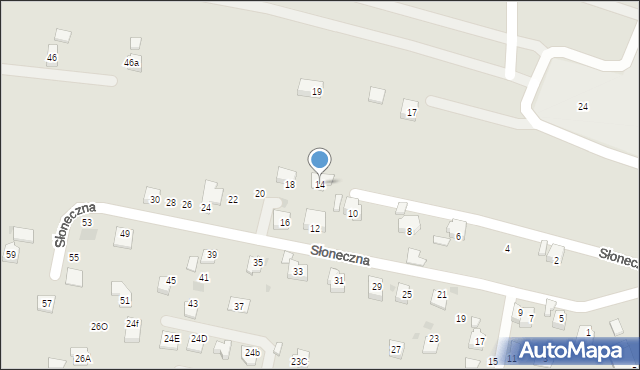 Boguchwała, Słoneczna, 14, mapa Boguchwała