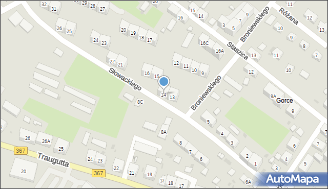 Boguszów-Gorce, Słowackiego Juliusza, 14, mapa Boguszów-Gorce