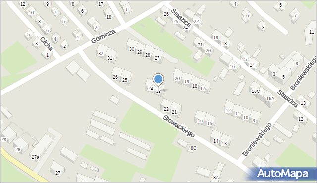 Boguszów-Gorce, Słowackiego Juliusza, 23, mapa Boguszów-Gorce