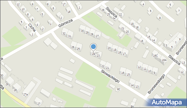 Boguszów-Gorce, Słowackiego Juliusza, 24, mapa Boguszów-Gorce