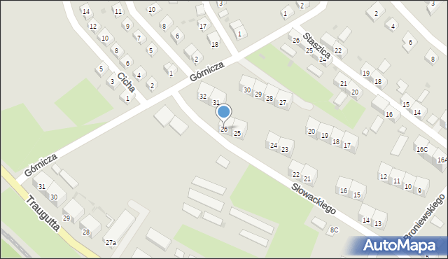 Boguszów-Gorce, Słowackiego Juliusza, 26, mapa Boguszów-Gorce