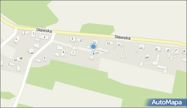 Bojadła, Sławska, 8, mapa Bojadła