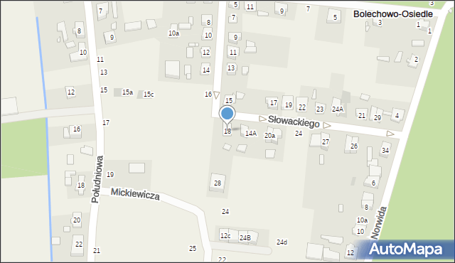 Bolechowo-Osiedle, Słowackiego Juliusza, 18, mapa Bolechowo-Osiedle
