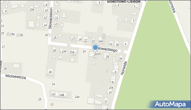 Bolechowo-Osiedle, Słowackiego Juliusza, 28, mapa Bolechowo-Osiedle