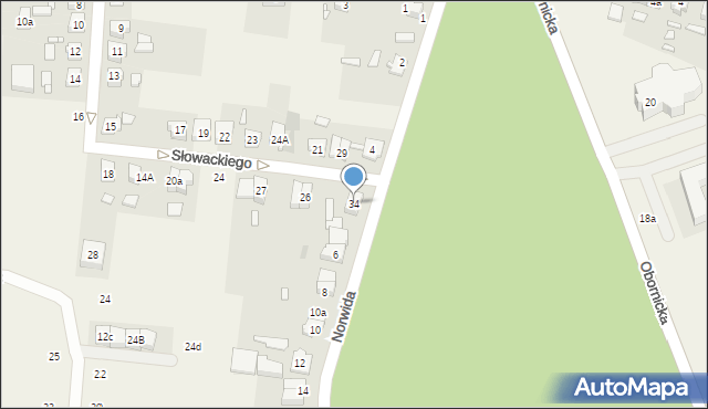 Bolechowo-Osiedle, Słowackiego Juliusza, 34, mapa Bolechowo-Osiedle