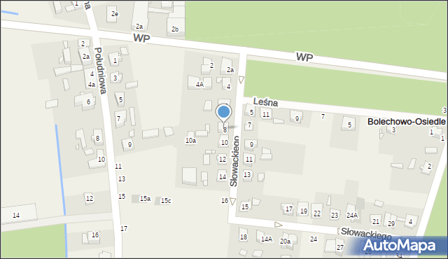 Bolechowo-Osiedle, Słowackiego Juliusza, 8, mapa Bolechowo-Osiedle