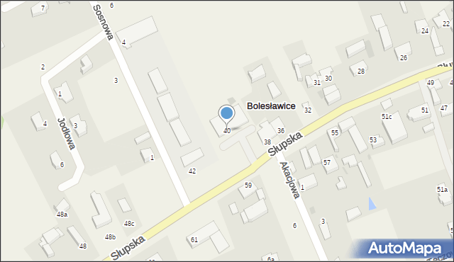 Bolesławice, Słupska, 40, mapa Bolesławice