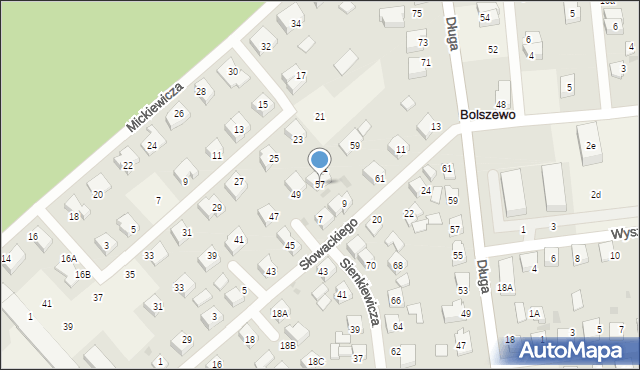 Bolszewo, Słowackiego Juliusza, 57, mapa Bolszewo