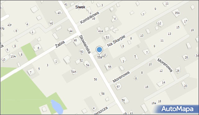 Borki, Słowiańska, 53a, mapa Borki