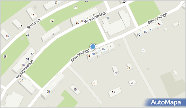 Borne Sulinowo, Słowackiego Juliusza, 7D, mapa Borne Sulinowo