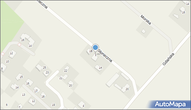 Borówno, Słoneczna, 1, mapa Borówno