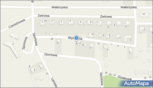 Borzygniew, Słoneczna, 17, mapa Borzygniew