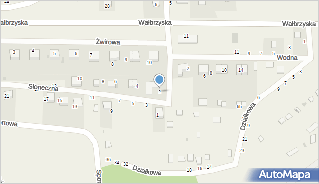 Borzygniew, Słoneczna, 2, mapa Borzygniew