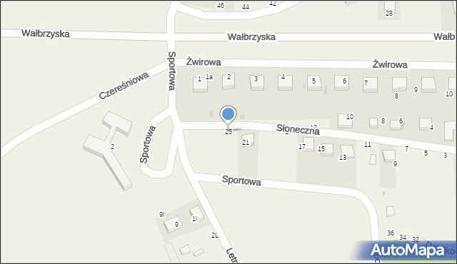 Borzygniew, Słoneczna, 25, mapa Borzygniew