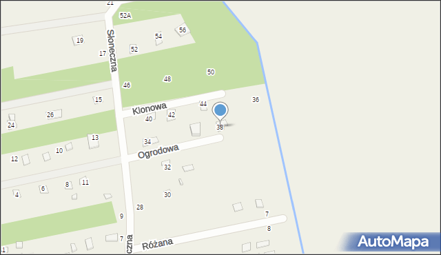Borzymy, Słoneczna, 38, mapa Borzymy