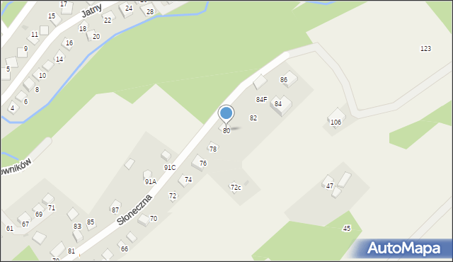 Brenna, Słoneczna, 80, mapa Brenna